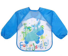 Слинявчик з рукавами для творчості Ослик в пальмах без кишені  (02213)