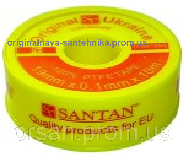 Фум стрічка SANTAN жовта 19 мм*0,1 мм*10 м