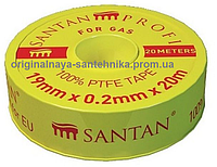 Фум стрічка SANTAN жовта для газу 19 мм*0,2 мм*20 м