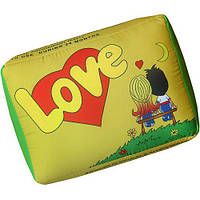 Подушка у формі жуйки жовта Love XXL 50x36x17 см (XLP_L004)