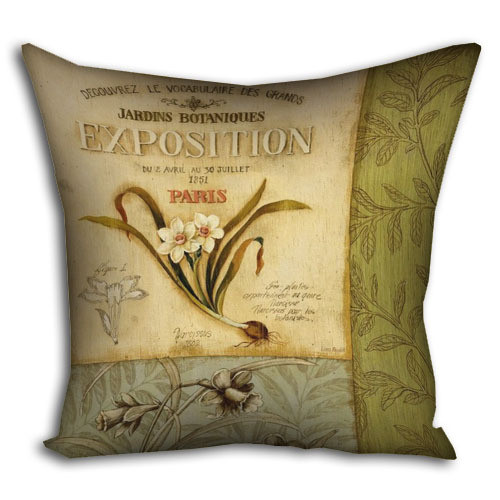 Подушка з принтом габардинова Flowers exposition 30x30 (3P_PW048), фото 1