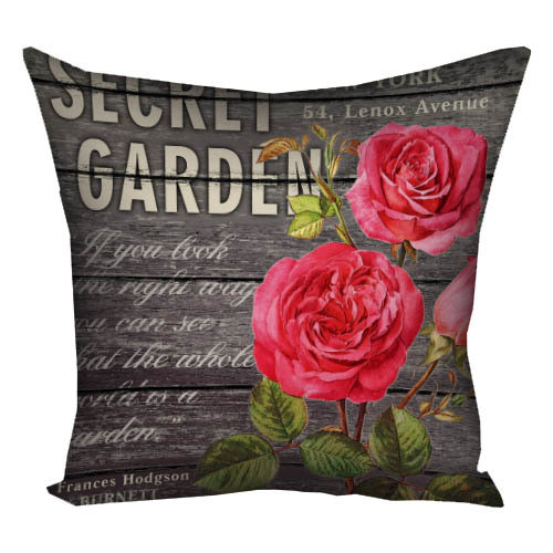 Подушка габардинова з принтом Secret garden 40x40 (4P_BOT024)