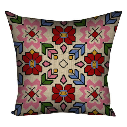Подушка з принтом габардинова Український квітковий орнамент 50x50 (5P_15UKR022), фото 1