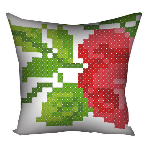 Подушка з принтом габардинова Квітка як вишита 50x50 (5P_15UKR006), фото 1