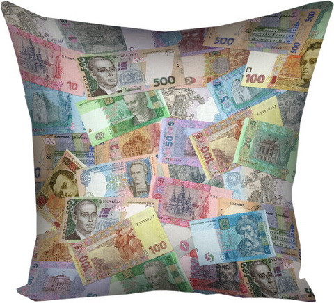 Подушка з принтом габардинова Гроші 50x50 (5P_UP002), фото 1