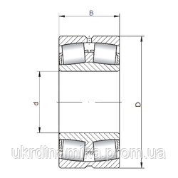Сферичний роликопідшипник дворядний - схема