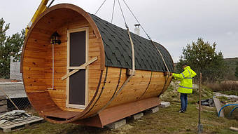 Отзыв и благодарность из Львова о деревянной бане-бочке. 8