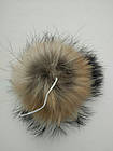 Хутряний бубон (помпон) з єнота 16-18 см., фото 4