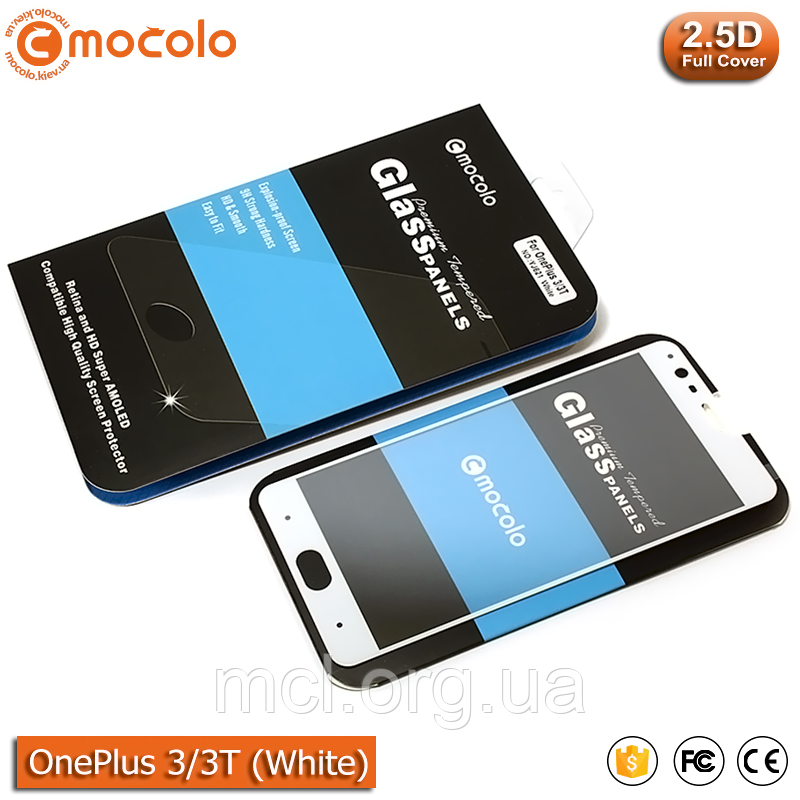 Захисне скло Mocolo OnePlus 3/3T Full cover (White)