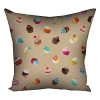 Подушка з принтом габардинова Тістечка 50x50 (5P_SWE005)