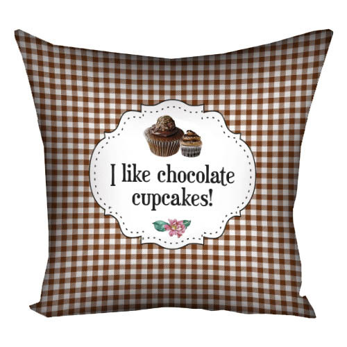 Подушка габардинова з принтом I like chocolate cupcakes! 40x40 (4P_SWE010)