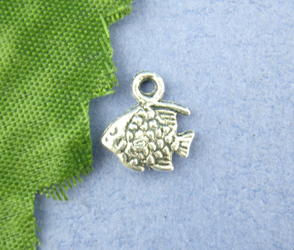 Підвіска Finding Кулон рибка Античне срібло 9 мм х 10 мм 200532, фото 1