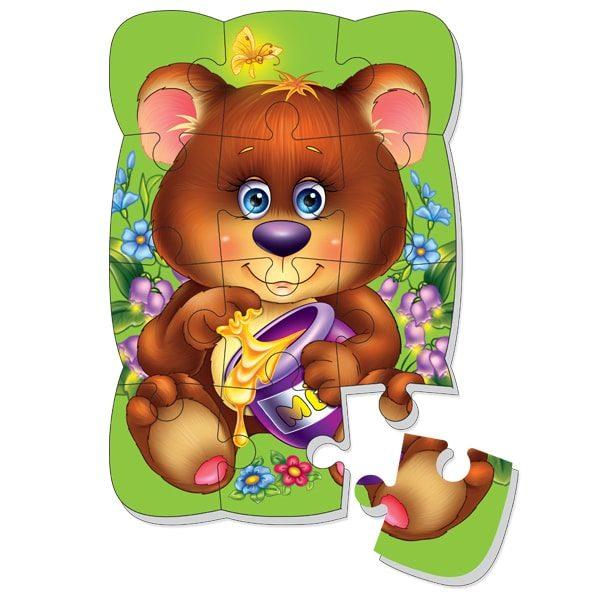 Пазлы на магните Vladi Toys А5 Мишка 12 элементов (VT3205-35)
