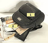 Рюкзак міський жіночий шкіряний з ланцюжком на кишені (чорний), фото 8