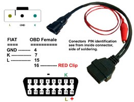 Перехідник для Fiat / Chery 3-pin на 16-pin OBD