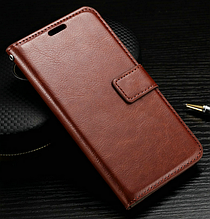 Кожаный чехол книжка для LG G3 mini коричневый