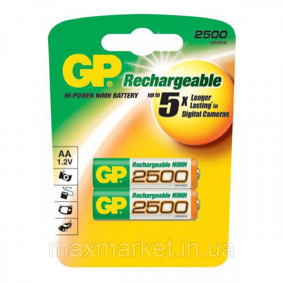 Акумулятор GP Batteries AA 2500mAh NiMh 2шт (250AAHC)