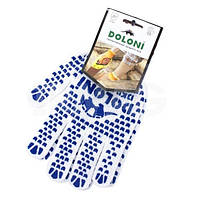 Рукавички Doloni № 547 білі з синьою крапкою