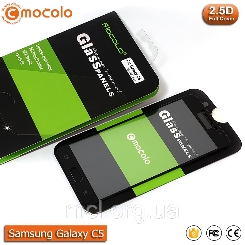 Захисне скло Mocolo Samsung Galaxy C5 C5000 Full cover (Black)