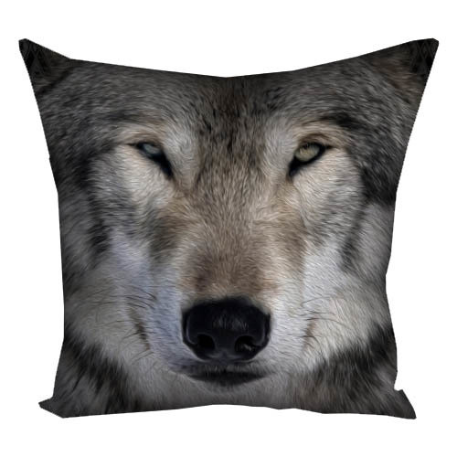 Подушка з принтом габардинова Вовк 50x50 (5P_ANI012), фото 1
