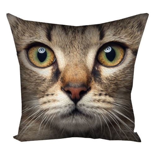 Подушка з принтом габардинова Мордочка кота 50x50 (5P_ANI021), фото 1