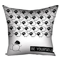 Подушка з принтом габардинова Be yourself 30x30 (3P_NGBAR115)