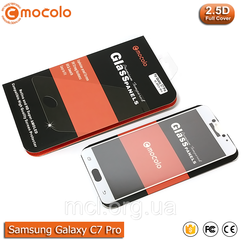 Захисне скло Mocolo Samsung Galaxy C7 Pro Full cover (White)