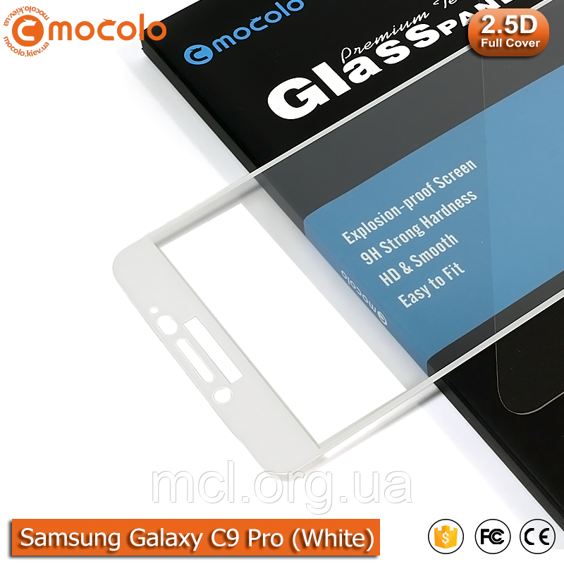 Захисне скло Mocolo Samsung Galaxy C9 Pro Full cover (White)