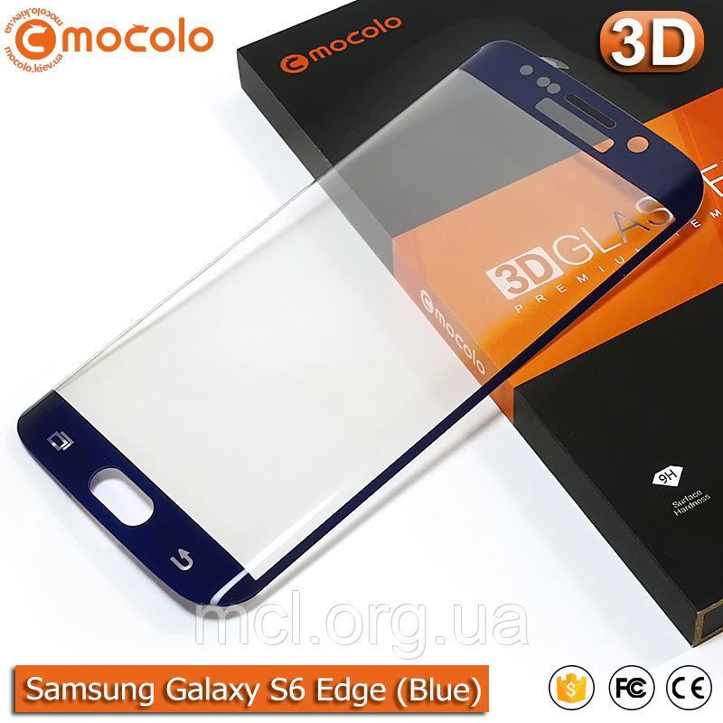 Захисне скло Mocolo Samsung Galaxy S6 Edge 3D (Electroplating Blue)