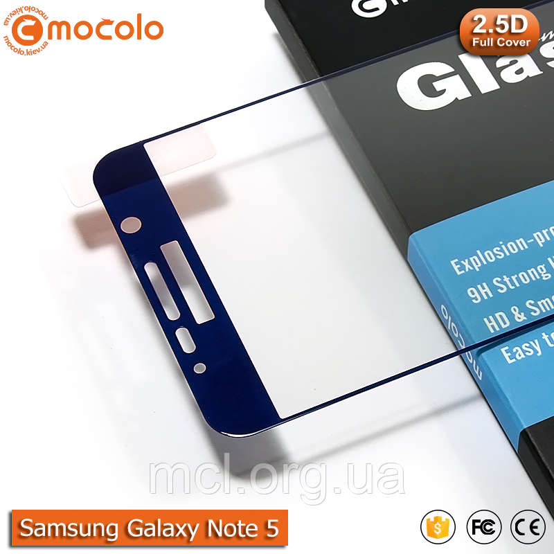 Захисне скло Mocolo Samsung Galaxy Note 5 Full cover (Blue)