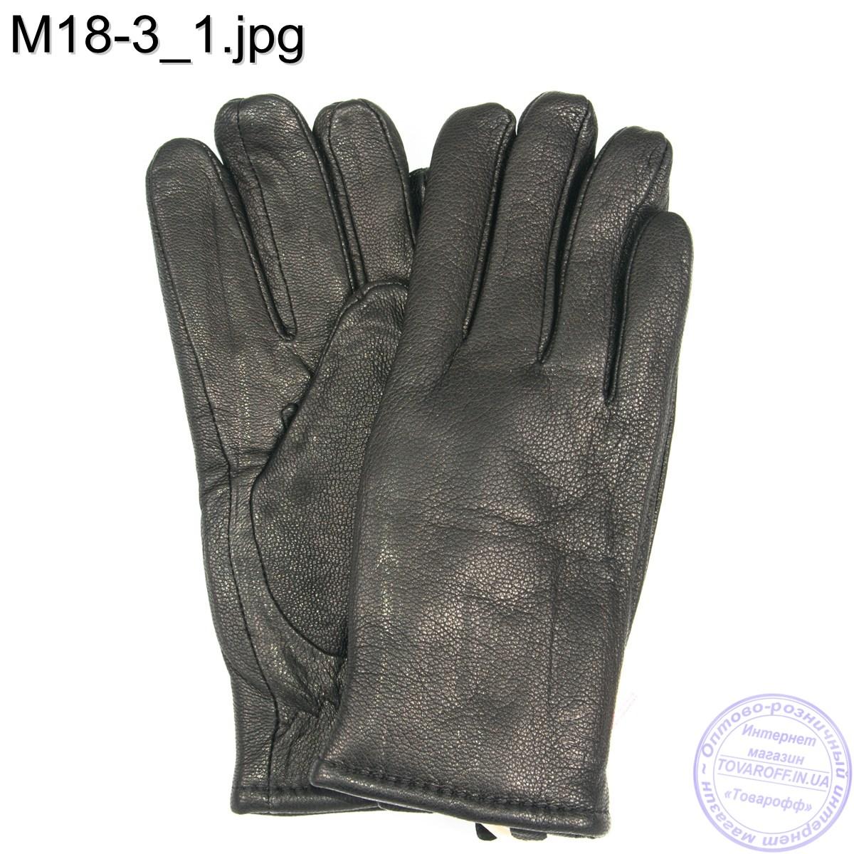 Чоловічі шкіряні зимові рукавички з оленячої шкіри - M18-3