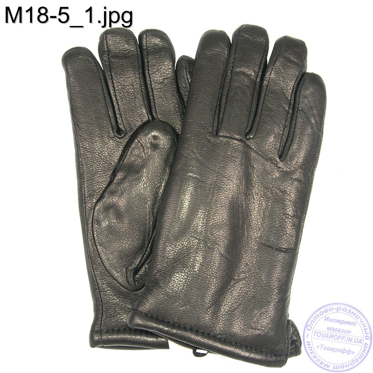 Чоловічі шкіряні зимові рукавички з оленячої шкіри - M18-5