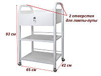 Тележка косметологическая / манипуляционная на 3 полки с ящиком мод. 010