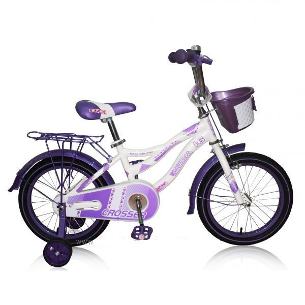 Дитячий велосипед CROSSER KIDDY 16" Білий/фіолетовий