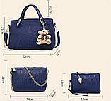 Елегантний набір жіночих сумок з оригінальним дизайном 4в1 + подарунок, фото 2