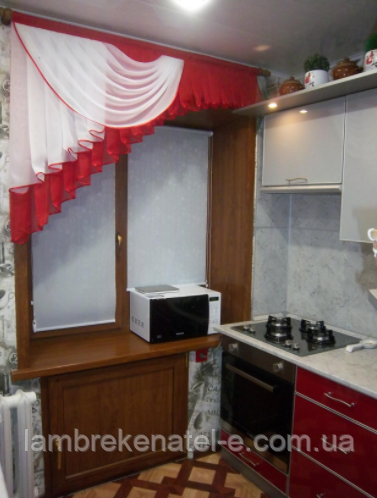 Ламбрекенчик на червону кухню, фото 1