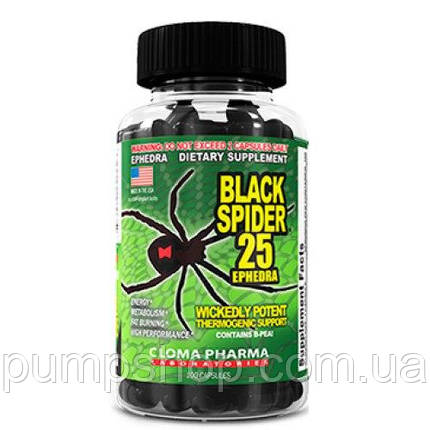 Жироспалювач Cloma Pharma Black Spider 100 капс. (оригінал США), фото 2