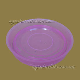 Піддон рожевий прозорий для вазона D 15 см