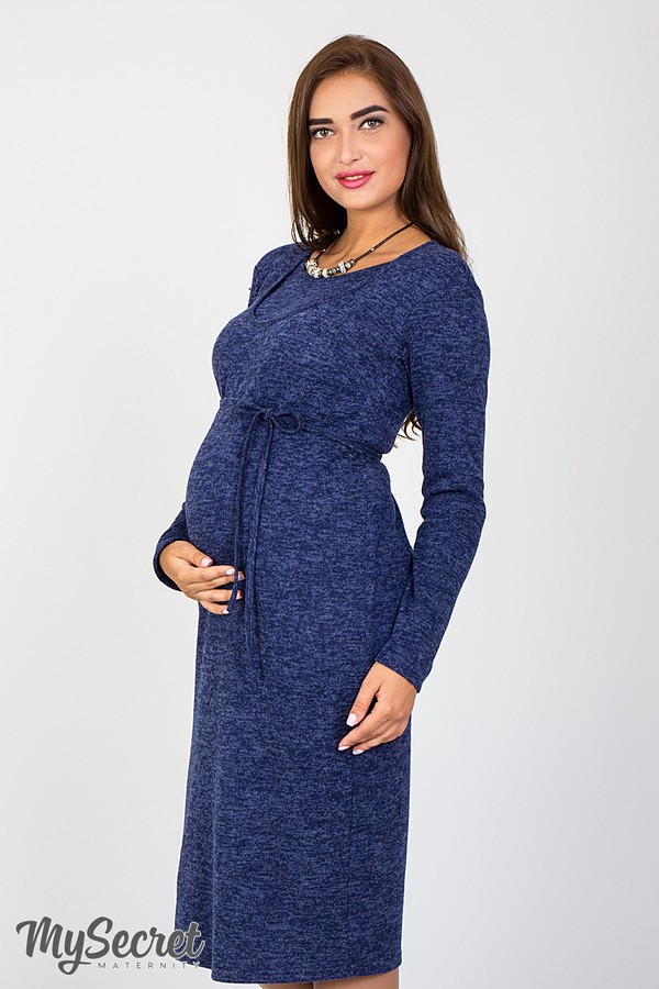 Сукня для вагітних і годування MARIBETH DR-47.142, синій меланж, розмір М
