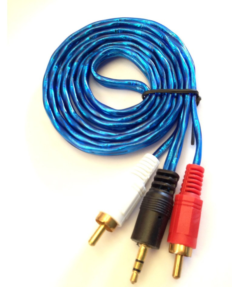 3,5mm-2 RCA 1,5 метр в силиконе (в упаковке)