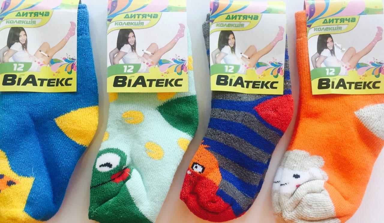 Шкарпетки дитячі 12 пар зимові махрові хлопчик "ВиАтекс" розмір 12(20-22), асорті