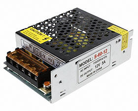 Блок живлення 12V 5A 60W в перфорованому корпусі