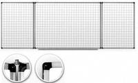 Доска маркерная в клетку 5х5 см.клетку с 5 рабочими поверхностями. Размер 100x300 см.