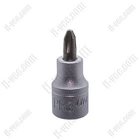 Головка торцева зі вставкою хрестової PH3, 192/2PH-1/2" UNIOR