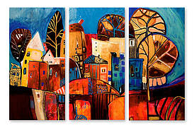 Модульна картина малюнок будинків