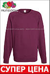 Реглан чоловічий бордовий светр легкий Lightweight raglan sweat Fruit of the Loom,2XL, фото 7