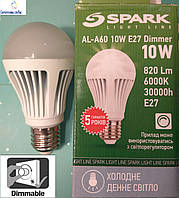 Светодиодная лампа диммируемая типа А60 Spark LED 10W 6000K для общего и декоративного освещения
