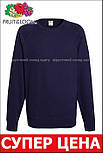 Реглан чоловічий синій светр легкий (глибокий темно-синій) Lightweight raglan sweat Fruit of the Loom,XL, фото 6