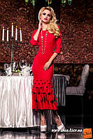 Дізайнерська червона жіноча сукня 46 Jadone Fashion