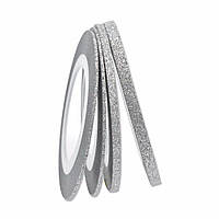 Цукрова нитка для нігтів у рулоні, срібло - 3мм